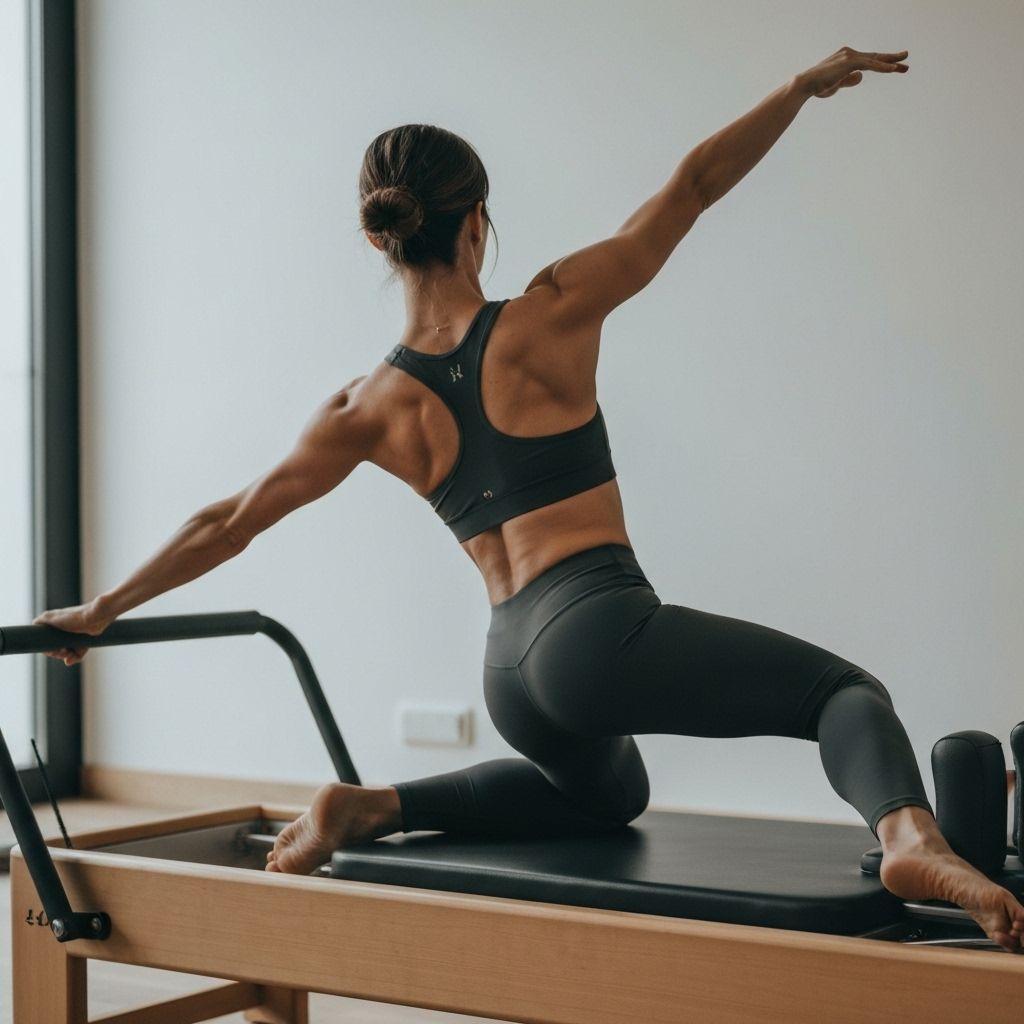 Woman practicing pilates
